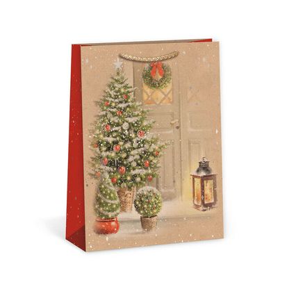 Vánoční dárková taška Vánoční stromky 23,3x31,3cm