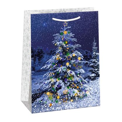 Vánoční dárková taška Vánoční stromek s hvězdami 34,5x48cm