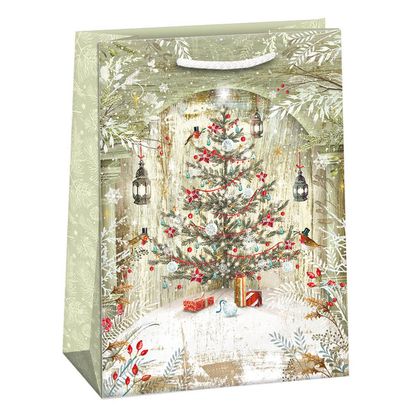 Vánoční dárková Taška Vánoční stromek v lese 34,5x48x13cm