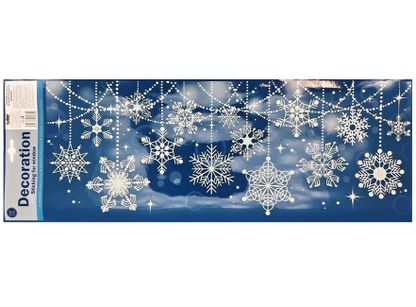Vánoční okenní fólie Zavěšené vločky 53x21cm