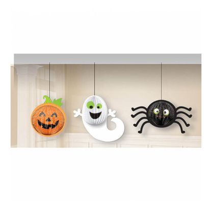 Závěsné dekorace Halloweenské symboly roztomile 3ks
