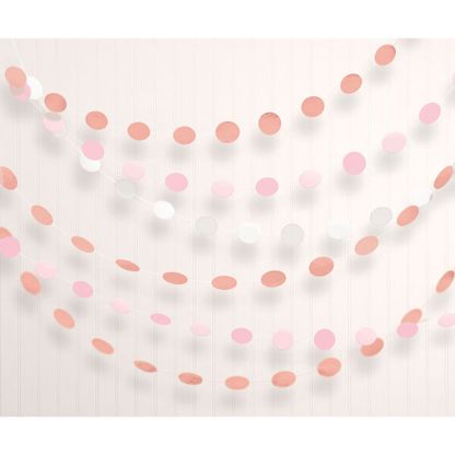 Závěsné dekorace růžovo-zlaté kuličky 213cm 6ks