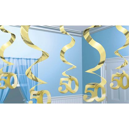 Závěsné spirály 50 výročí gold 5ks
