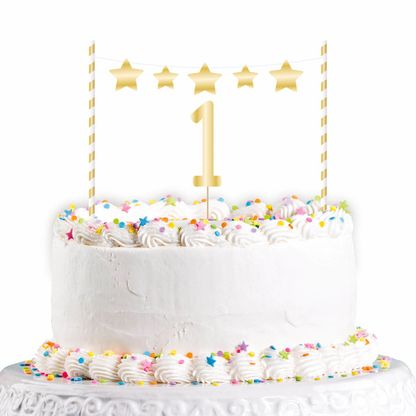 Zápich na dort 1.narozeniny zlatý 19cm