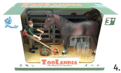 Zooland Kůň s doplňky 4druhy