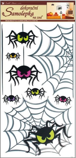 Samolepky Pavouci a pavučina 68,5x32cm