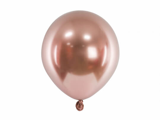 Saténové balónky růžově zlaté 12cm 50ks