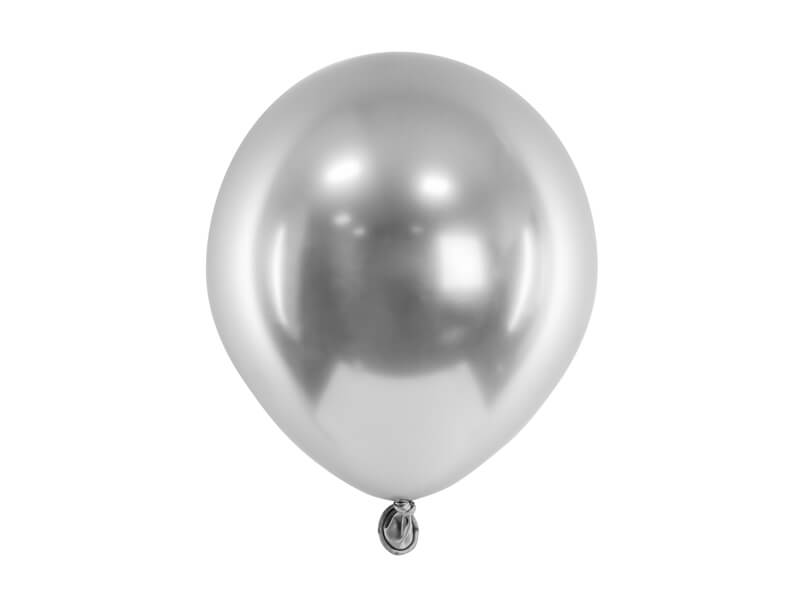 Saténové balónky stříbrné 12cm 50ks
