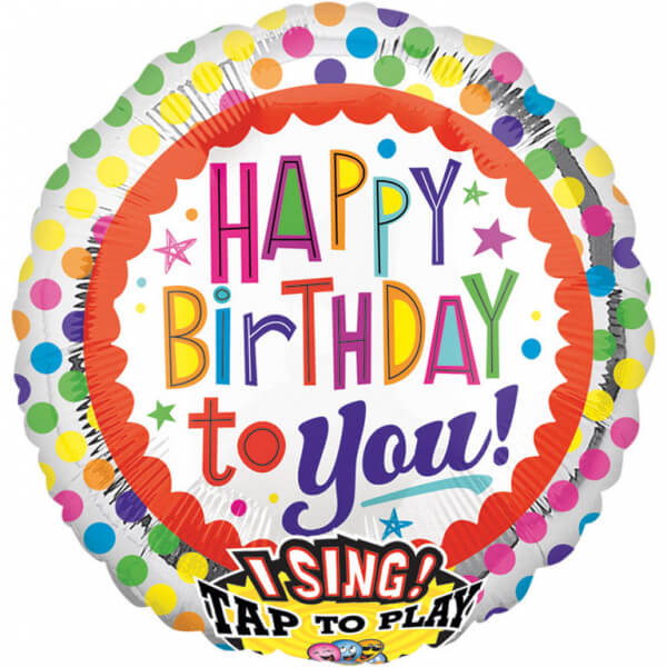 Zpívající fóliový balónek Happy Birthday to You 71cm