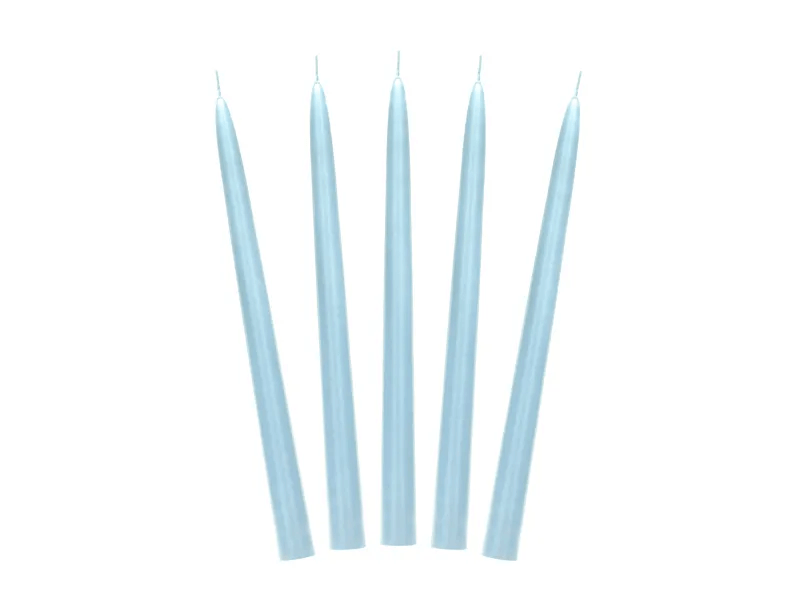 Levně Kónické svíčky světle modré 24cm 10ks