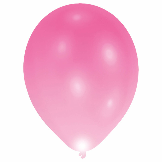 Levně Svítící LED balónky růžové 27cm 5ks