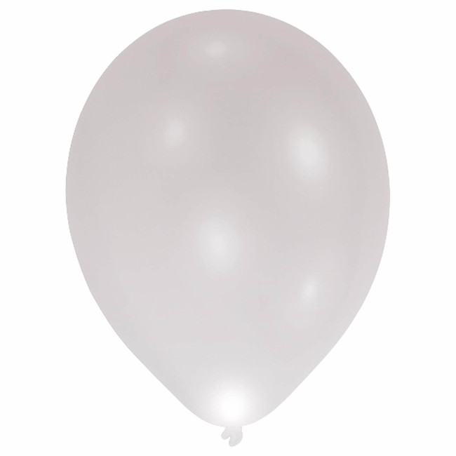 Levně Svítící LED balónky stříbrné 27cm 5ks