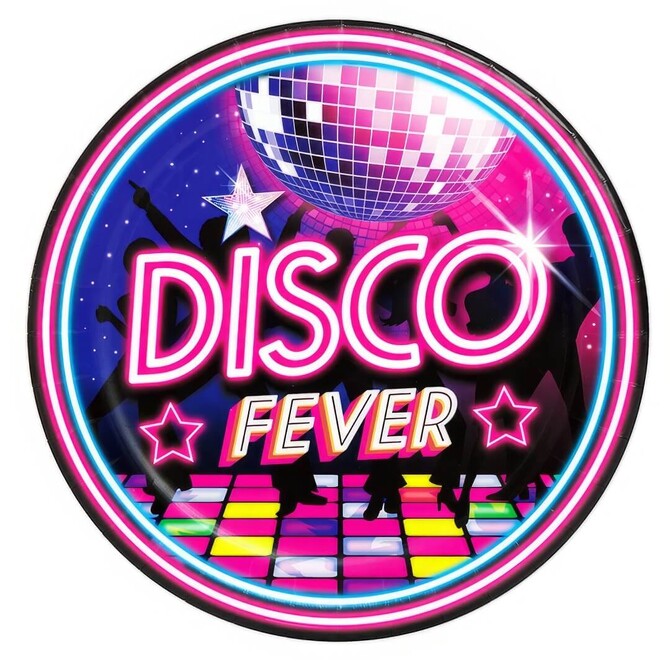 Talíř Disco 80s fever 23cm 6ks