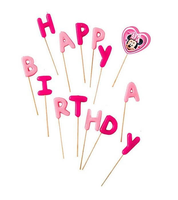 Dortové svíčky Minnie Happy Birthday 13ks