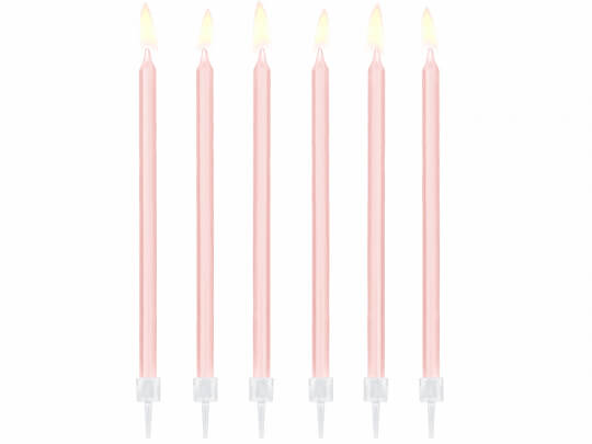 Dortové svíčky světle růžové 12ks