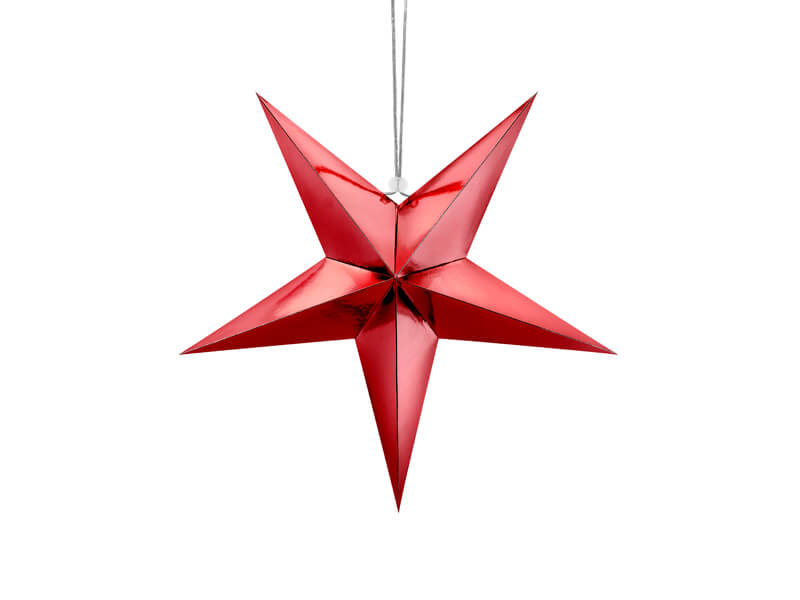 Levně Závěsná dekorace Červená hvězda 45cm