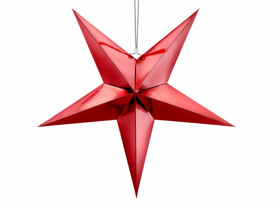 Levně Závěsná dekorace Červená hvězda 70cm