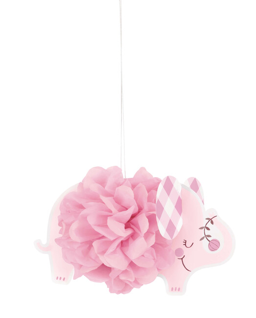 Levně Závěsné dekorace Sloník růžový 22,8cm 3ks