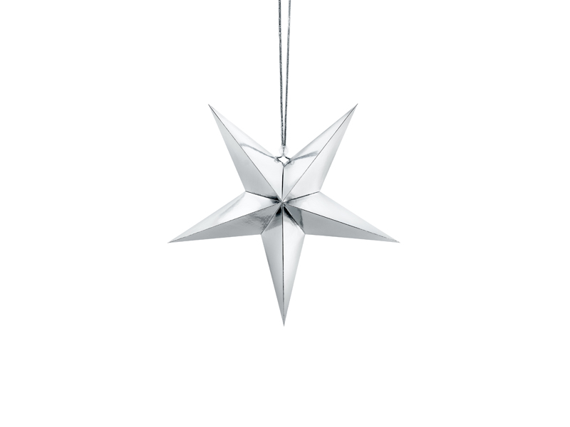 Levně Závěsné dekorace Stříbrná hvězda 30cm