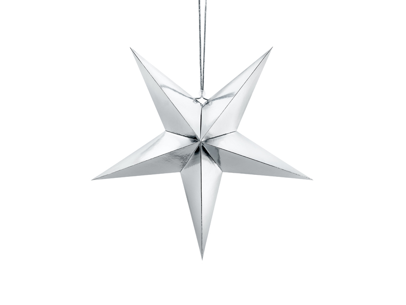 Závěsné dekorace Stříbrná hvězda 45cm