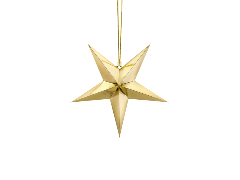 Levně Závěsná dekorace Zlatá hvězda malá 30cm