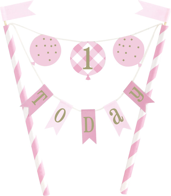 Zápich na dort 1.narozeniny holčička růžový
